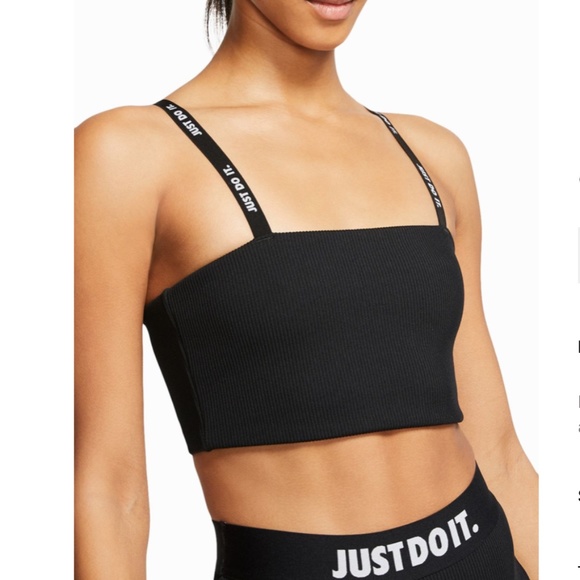 Nike JDI Cropped Rib Top Black - Picture 2 of 12